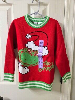 NWOT The Grinch Kids/toddler Sweater Size 5/6 Or XS